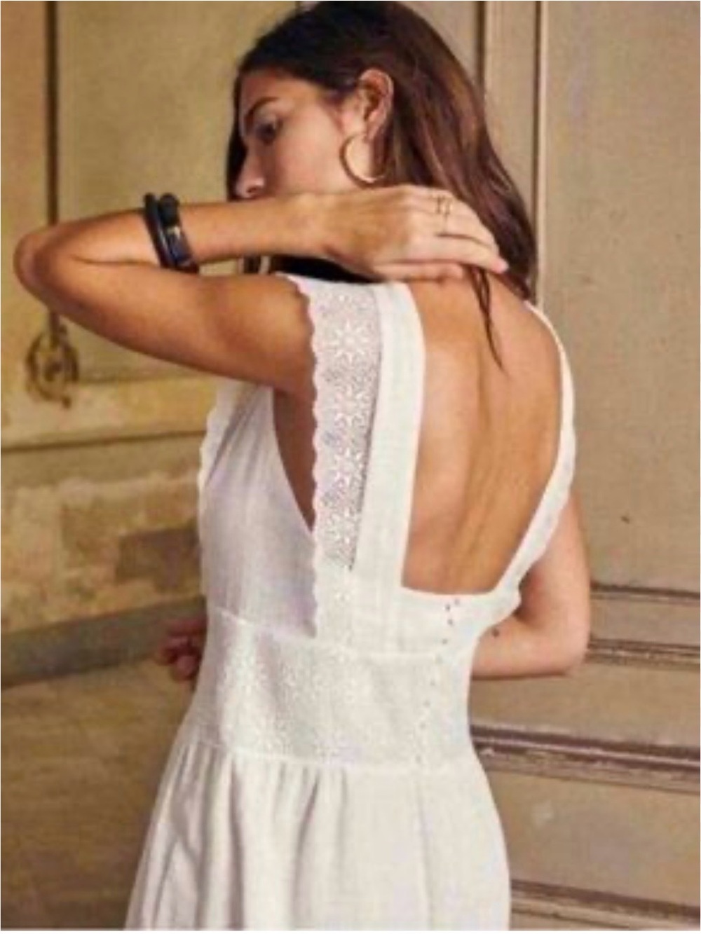 Sezane White Eyelet Mini Dress